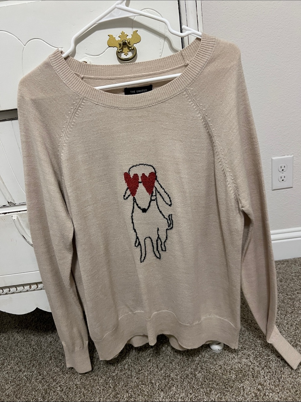 The Limited Cream Sweater with Heart-Eye Goat Motif